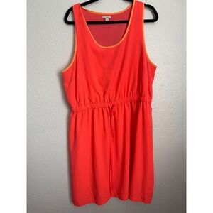 Gap Mini Sundress Womens XL Orange Scoop Neck Cinch Waist Sleeveless Outdoor